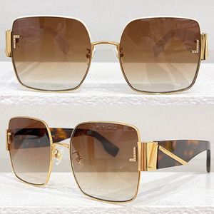 Womens designer sunglasses FF0756 large square metal frame Cellulose acetate mirror leg embossed metal logo men's casual golf fishing glasses