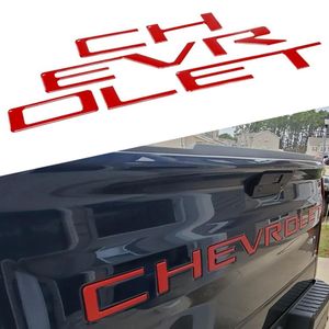 ABS-Einsätze, Aufkleber, passend für Chevrolet Silverado 2019–2021, 3D-Aufkleber, Buchstaben-Abzeichen, Heckklappe, Heckklappe, Emblem2603