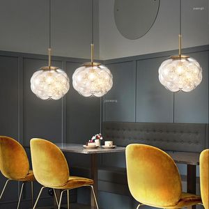 Pendant Lamps Modern Design LED Lights Creative Dining Room Glass Hanging Lamp Living Luster Lighting Kitchen Fixtures