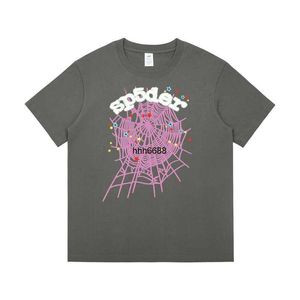 QKKMメンズTシャツスパイダーウェブ555グラフィック230GSMコットンサマーヒップホップメンOネックTシャツハラジュク男性TシャツトップスTEES STREETWEAR