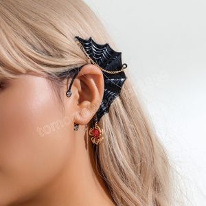 Hip Hop Charm Black Spider Ear Clip for Women Jewelry Ear Earrings Halloween Party No Puncture Accessories