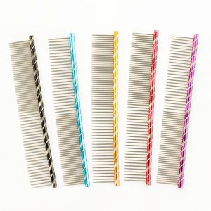 armipet Dog Pet Comb 6062003 Bright Multi-Colored Stripe Grooming Comb For Shaggy Cat Dogs Barber Grooming Tool Salon 5 Color203x