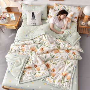 Bedding sets PEIDUO Simple Modern Air Condition Thin Blanket Summer Quilt Cotton Fluffy Plaid On The Bed Comfortable Comforter 230721