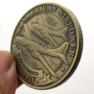 American Bombers Fighter Planes Bronze Plated Coins Air Force Badges Gold Coins Commemorative Coin Christmas Toys Collection