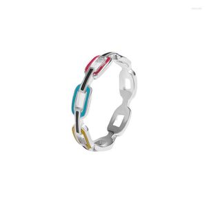 Pierścienie klastra hoyon pure s925 srebrny pierścień mody circle cross design anillos dla kobiet urodzinowy prezent prawdziwy 925 oryginał