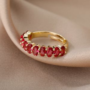 Sześcienne cyrkonia nieregularne koraliki pierścionki dla kobiet ze stali nierdzewnej słodki regulowany otwarty palec na przyjęcie weselne Prezent BFF