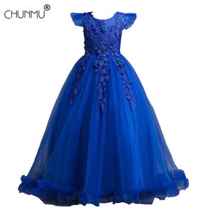 Neues Kinder-Mädchen-Hochzeits-Blumenmädchen-Kleid, Prinzessin, Party, Festzug, formelles Kleid, ärmelloses Kleid, 3–14 Jahre