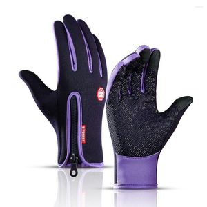 Cycling Gloves Winter Outdoor Sports Running Glove Warm Touch Screen Gym Fitness Full Finger For Men Women Knitted Magic