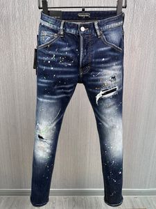 DSQ Phantom Turtle Jeans Men Jeans Jeans Mens Luxury Designer Jeans Skinny Ruped Cool Guy Casal Hole Denim Brand Fat Jean Man Washed Pant 60827