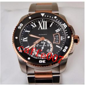 21 22 O relógio mais moderno Calibre de Diver Automatic Mechanical Movement Mens 18K Rose Gold m7100054 42mm Men's Wristw2833