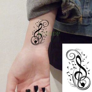 Su geçirmez geçici dövme çıkartması müzik notu dövmeler flaş sahte tatoo tatouage dövme erkekler için kadın çocuklar