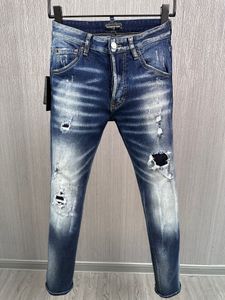 DSQ PHANTOM TURTLE Jeans Men Jeans Mens Luxury Designer Jeans Skinny Ripped Cool Guy Causal Hole Denim Fashion Brand Fit Jean Man Washed Pant 60828