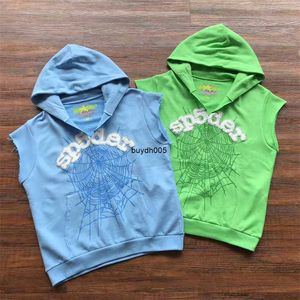 Erkek Hoodies Sweatshirts Yıldız Tarzı 5555555 Moda High Street Cut Bebek Mavi Kolsuz Kaput Saf Pamuk 1 3oci