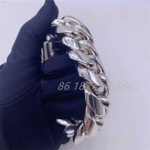 Hip-Hop-Schmuck, modischer Stil, luxuriöses und schweres Armband, handgefertigtes kubanisches Armband, Miami, kubanische Gliederkette aus 999er Silber