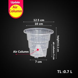 Kits 6 Pack Upgrade 10 Cm Clear Orchid Pots Alocasia Nursery Pots with Air Column Transparent Pots Plastic Flower Pot with Air Holes