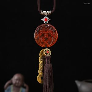 Chaveiros Boa Sorte Cinco Imperadores Dinheiro Amuleto da Sorte Moeda Antiga Chaveiro Vermelho Nó Chinês Acessórios para Carro 1Pçs Pingente Decoração