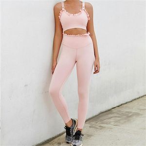 Active Sets High Quality Fitness Women Workout Clothing Gym Pink Color Set 2 Piece Sport Yoga Wear