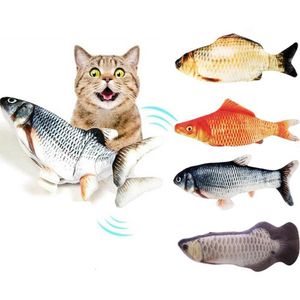 Katt levererar vagnande kattnip leksak fisk dans rörande diskett fiskar katter lekkamrat USB laddning simulering elektroniska husdjur leksaker313v