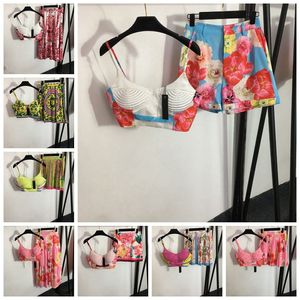Fato de treino feminino moda sexy conjuntos de saias de vestido de duas peças para mulheres verão maxi estampado saia floral roupas femininas