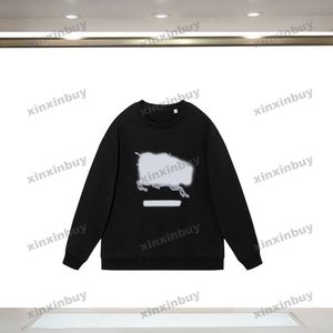 xinxinbuy men婦人デザイナースウェットシャツパーカー馬の手紙刺繍セーターブルーブラックホワイトxs-2xl