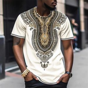 Men's T Shirts African Clothes For Men Dashiki Shirt Traditional Wear Clothing Short Sleeve Casual Retro Streetwear Vintage Ethnic Style