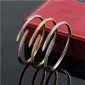 bracelet nail jewlery designer for women men gold bangle all diamonds stainless steel jewellery Not allergic fast color nails designer bracelets no box