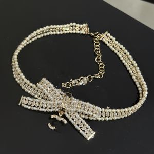 Personalità Designer C-lettera Ciondolo Catena alla moda Crysatal Choker Collane di canale di marca per le donne Gioielli da sposa Ccity Party