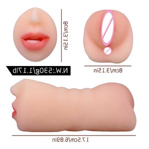 Doll Toys Sex Massager Masturbator for Men Women Vaginal Automatic Sucking Top 3 in 1 Silicone Rubber Pussy Vagina Toy Anal Oral Masterbation Blow Job Male Realisti