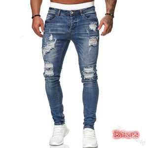 Jeans da uomo Pantaloni casual strappati Primavera e autunno Tasca sportiva Straight Street Run Soft Denim Neutral Slow 230721
