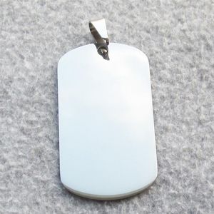 100 pz 50x28x1mm Blank In Acciaio Inox Esercito Militare Dog Tags con Superficie A Specchio Fabbrica Whole238R