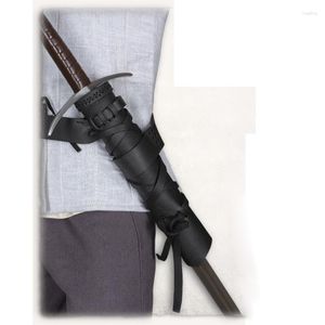 Maschere per feste Primo Medioevo Vichingo Pirata Spada Guaina Fodero Cintura in pelle Samurai Katana Rapier Holder per uomo Larp Knight Templar Costume