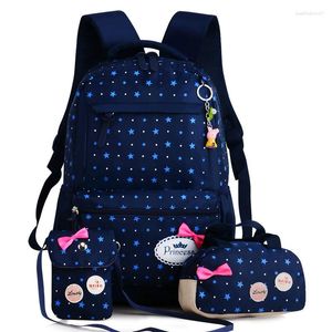 Borse da scuola per ragazze adolescenti Stampa borsa da viaggio Zaino ortopedico per bambini 3 pezzi / set Zaini Sac A Main Mochila