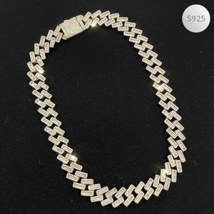 Ins Hot Hip Hop Jewelry 925 Sterling Silver Cuban Necklace for Women Men