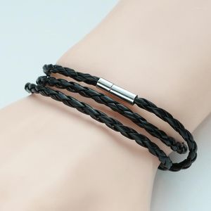 Charm Bracelets Charmsmic Three Layers Twisted Leather Bracelet Sets For Women Young Girls Fashion Hand Jewelry Decoration Wholesale