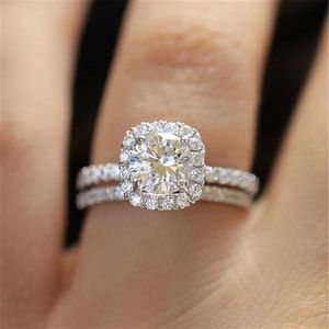 Novo 14 K banhado a ouro rosa Moda Amor Anéis de Noivado Designer Casamento Acessórios de Noiva Anéis Conjuntos de Jóias Anel Para Mulheres333M