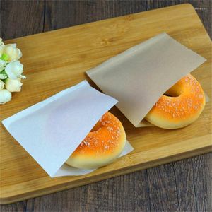 Geschenkpapier, 100 Stück, 12 x 12 cm, weiß-braunes Kraftpapier, Sandwich-Donut-Brotbeutel, Hamburger-Beutel, Lebensmittelverpackung, Restaurant-Versorgungsbeutel