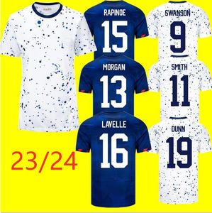 USWNT USASサッカージャージーフットボールシャツ2023 4星女性キッズキットUSMNT MAILLOT DE FOOT MEN CONCACAF GOLD CUP 2024 USMNT WOMEN'S WORLD MCKENNIE PULISIC SMITH MORGAN