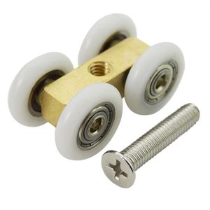 Duschraum-Glasschiebetürrolle, ultraleise Holzfensterrolle, Hängeschiene, Nylonrad-Hardware288O