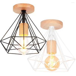 Taklampor Vintage Light E27 Modern Industrial Lighting Rustic Wire Metal Cage Sconce Retro Lamp Bedside Aisle Fixture