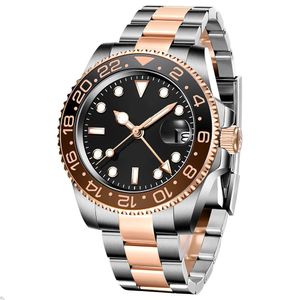 MENS TWARTS Business Casual Watch 40mm Automatisk mekanisk titta på full rostfritt stål keramiska safir armbandsur super luminous montre de luxe titta på gåvor