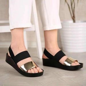 Sandały lucyever kostki platforma kobiety 2023 Letnie patchwork kliny gladiator kobieta plus size non slip sandles mujer