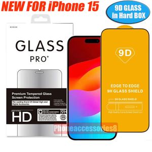 9D gehärtetes Glas Handy-Displayschutz für iPhone 15 14 13 12 11 Pro Max XR X XS Samsung A54 A34 A24 A14 A04 A33 A23 A53 9D iPhone 15 Glas mit Hartbox