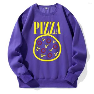 Men's Hoodies Delicious Pizza Enthusiasts Printing For Men Hoodie Warm Fleece O-Neck Hoody Fashion Classic Tops Basic Loose Oversized Hooded