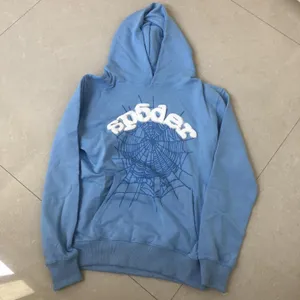 رجال الرجال منسقات Sweatshirts 2023 New Sky Blue Sp5der Hoodie الرجال