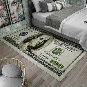 40 CM 90 CM Crative Antislip Gebied Tapijt Moderne Home Decor Tapijt Runner Dollar Gedrukt Tapijt Honderd Dollar 100 Bill Print qqasf247B