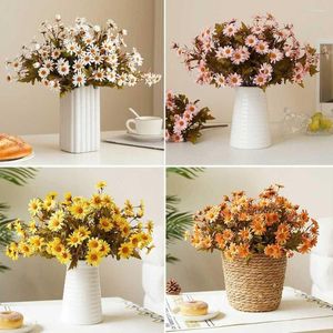 Decorative Flowers Desktop Ornaments Party Supplies Bridal Bouquet Chrysanthemum Indicum Artificial Floral Arrangement Faux Plants