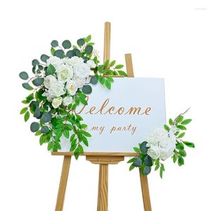 Decorative Flowers Artificial Wedding Arch Simulated Flower Swag Fake Plant For Reception Backdrop Sweetheart Table Decoration