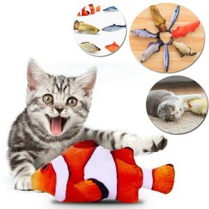 Cat Toys Wagging Fish Realistico Peluche Simulazione Giocattolo Catnip Mint Pet Farcito254i