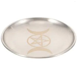 Candle Holders Brass Pentagram Altar Plate Circle Tray Decorative Candlestick Metal Holder Delicate Home Accessory Ritual