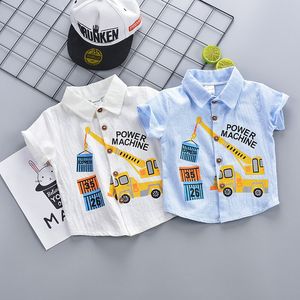 Camisas Infantis DIIMUU 15Y Crianças Meninos Verão Camisa de Manga Curta Crianças Tops de Algodão Roupas Infantis Bebê Camisas Infantis Vestuário Casual 230721